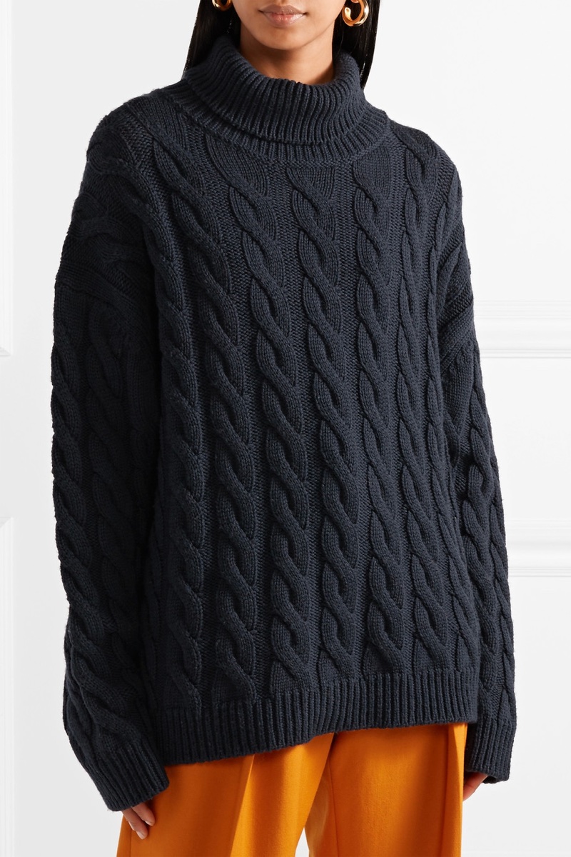 Mansur Gavriel Cable-Knit Wool Turtleneck Sweater $495