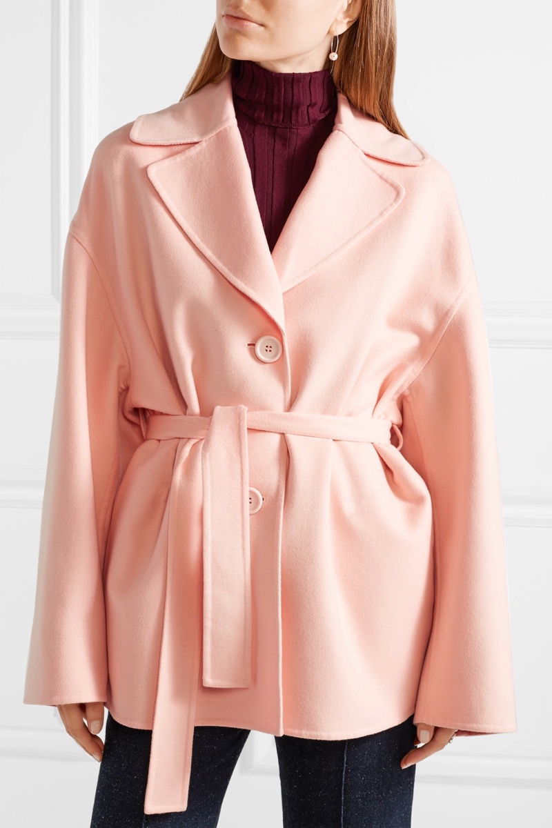 Mansur Gavriel Oversized Belted Wool and Cashmere-Blend Coat $895