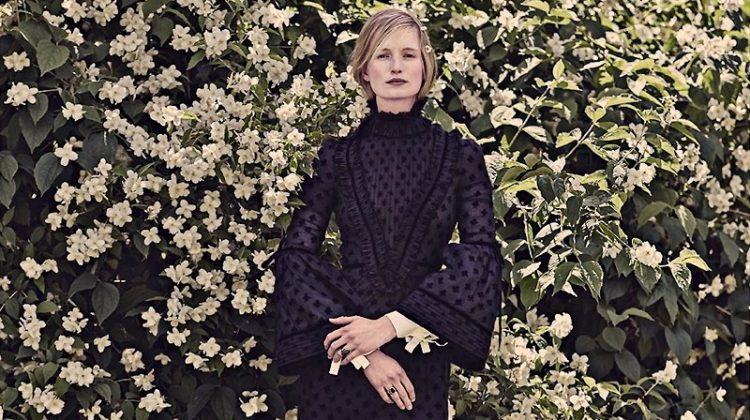 Maud Welzen Poses in Victorian Inspired Dresses for ELLE Germany