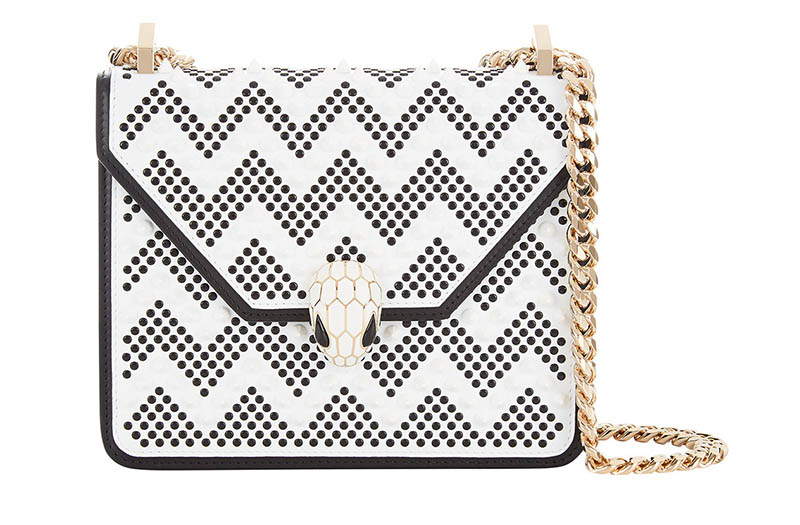 Bvlgari Serpenti Forever Shoulder Bag in White Double Chain NWOT