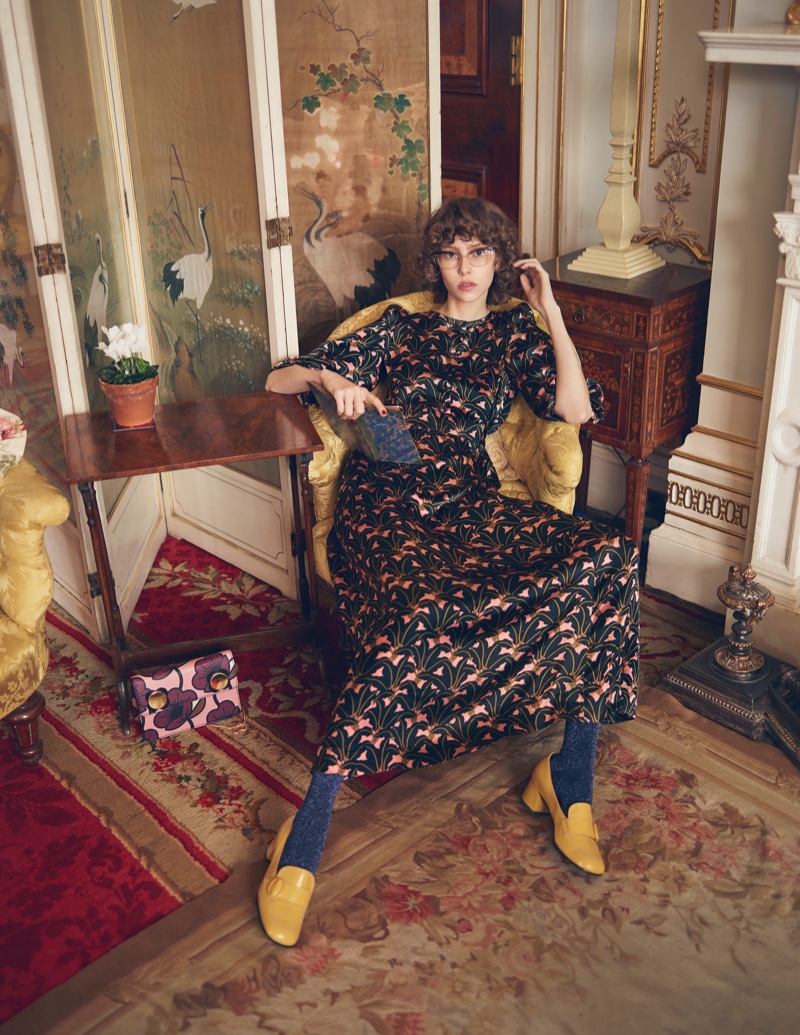 Lorena Maraschi stars in Orla Kiely's fall-winter 2017 campaign