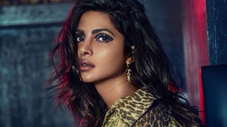 Priyanka Chopra poses in Michael Kors Collection metallic blouse