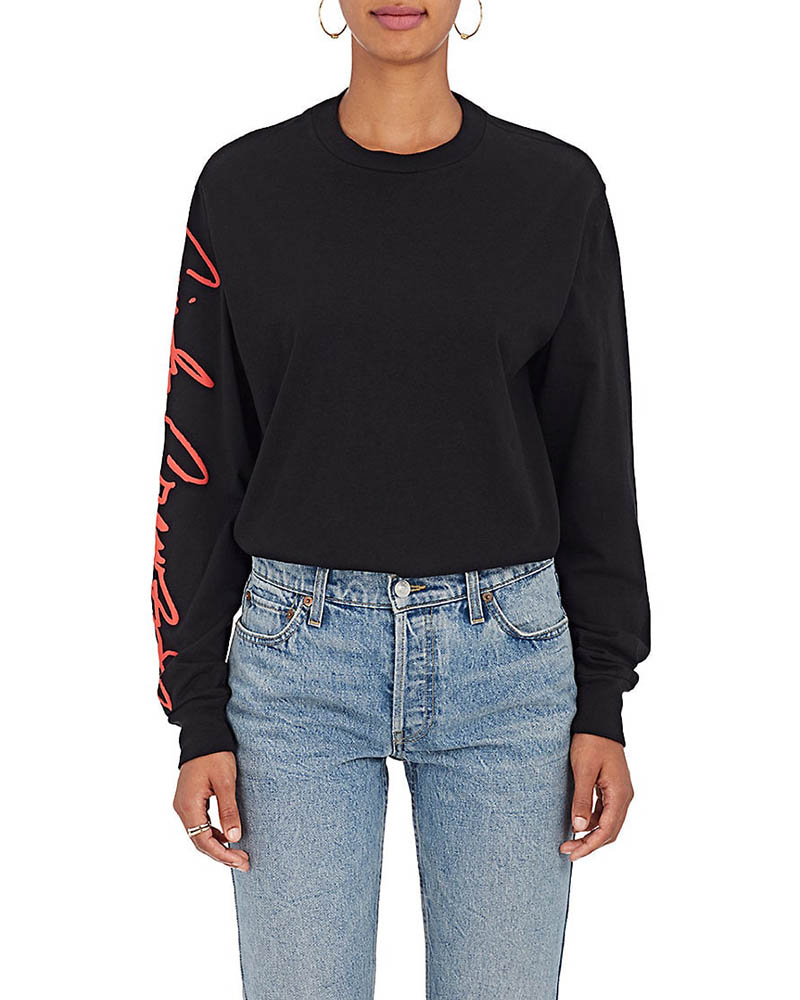 RE/DONE The Crawford Cotton Long-Sleeve T-Shirt in Black $160