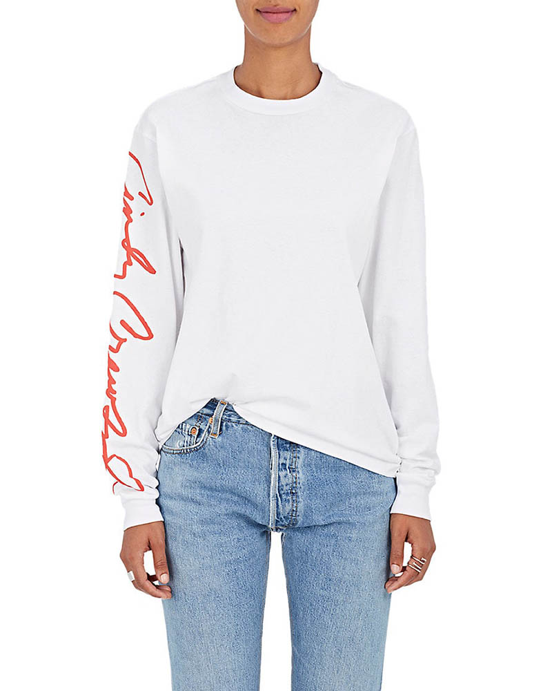 RE/DONE The Crawford Cotton-Blend Sweatshirt in White $235