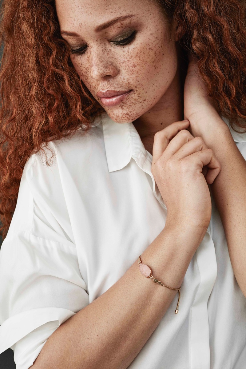 Sabina Karlsson models Lindex Pink bracelet