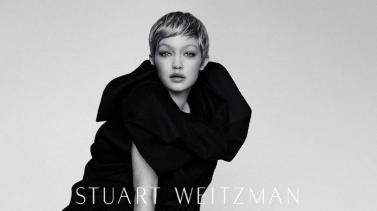 Model Gigi Hadid flaunts some leg in Stuart Weitzman's fall-winter 2017 campaign