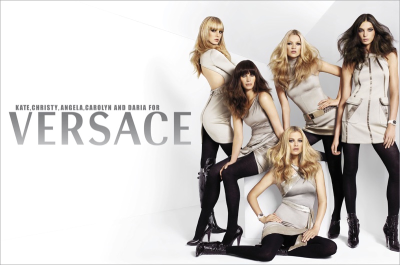 Angela Lindvall, Carolyn Murphy, Daria Werbowy, Christy Turlington and Kate Moss star in Versace's fall-winter 2006 campaign