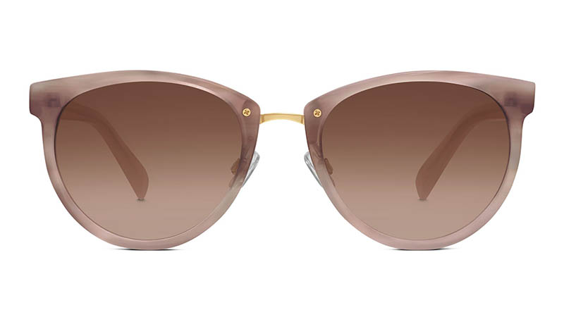 Warby Parker Tansley Sunglasses in Pale Rose Horn with Brown Gradient Lenses $145