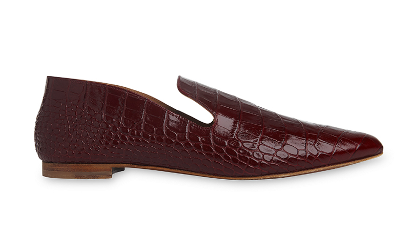 Whistles x By Far Ledbury Flat Shoe in Burgundy $469