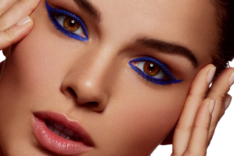 Anne Verhalien wears a bold blue eyeshadow. Photo: Beth Sternbaum