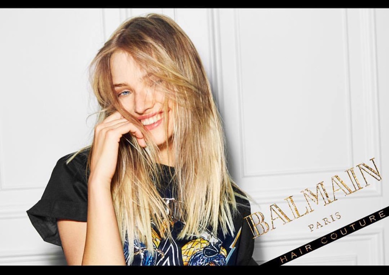 Sasha Luss stars in Balmain Hair Couture Icons campaign