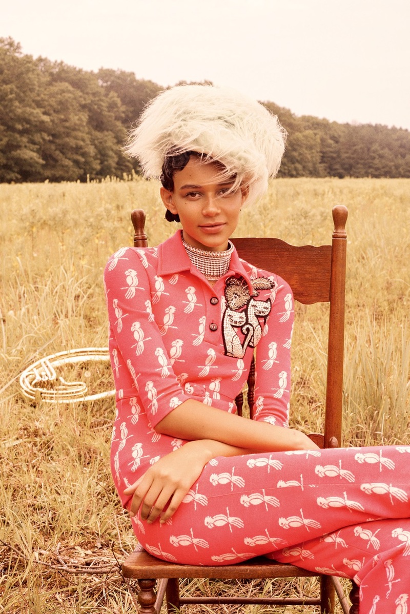 Binx Walton Poses Outdoors in Miu Miu Fashions for W Korea