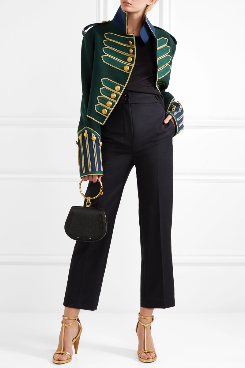 Burberry Cropped Embellished Wool Jacket $4,195