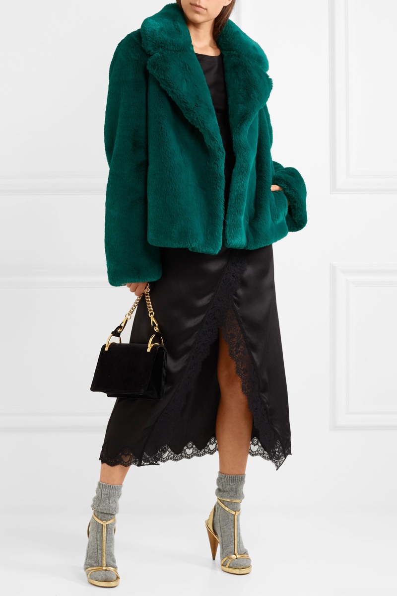 Burberry Green Faux Fur Coat $1,795