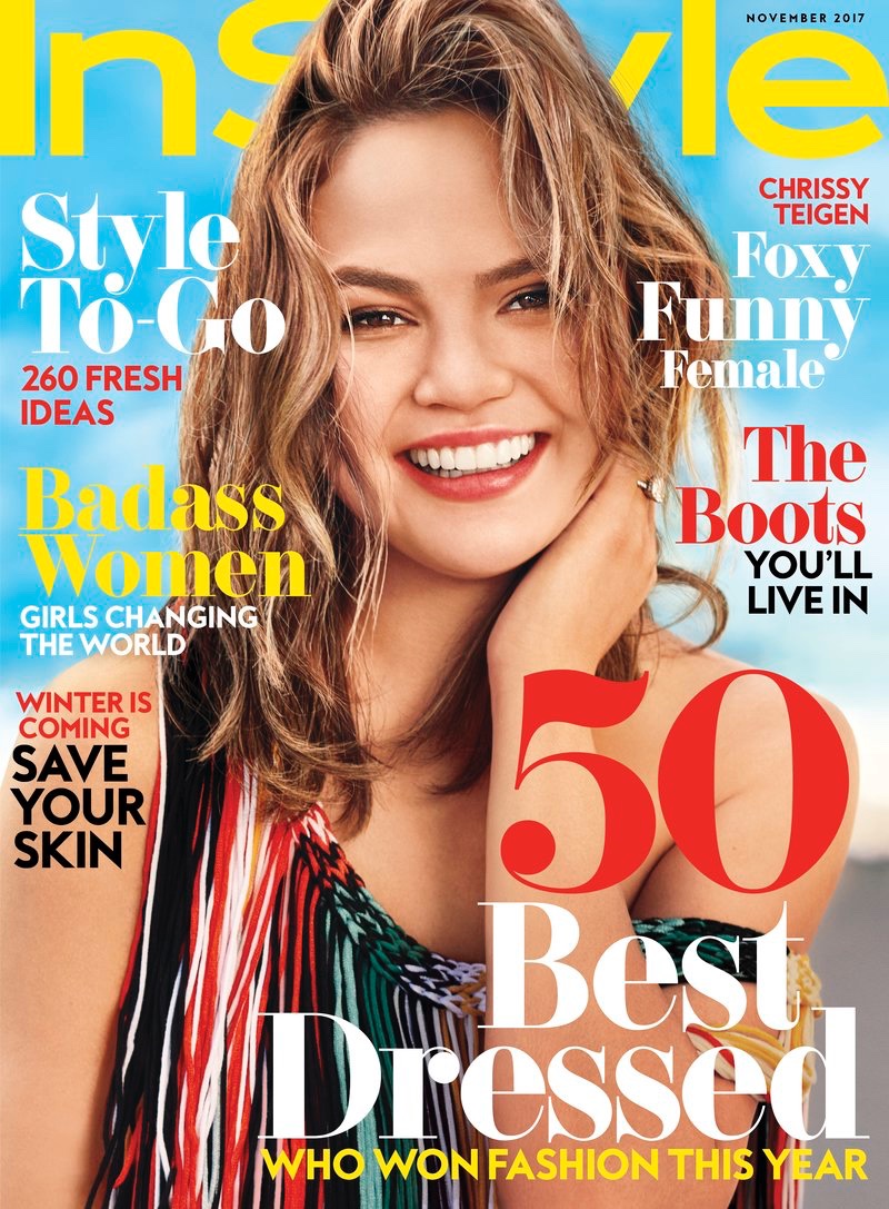 Chrissy Teigen is All Smiles in Colorful Looks for InStyle