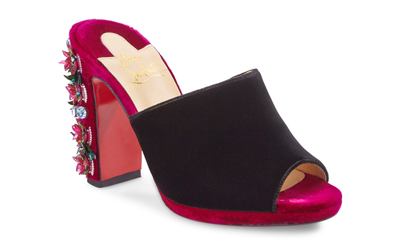 Christian Louboutin Donaflor 100 Embellished Velvet Mules $1,495