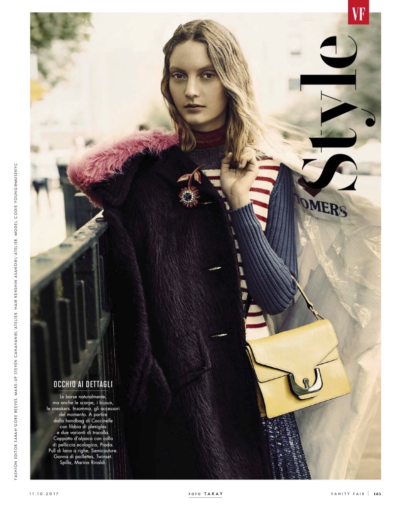Codie Young Wears Chic City Styles in Vanity Fair Italy