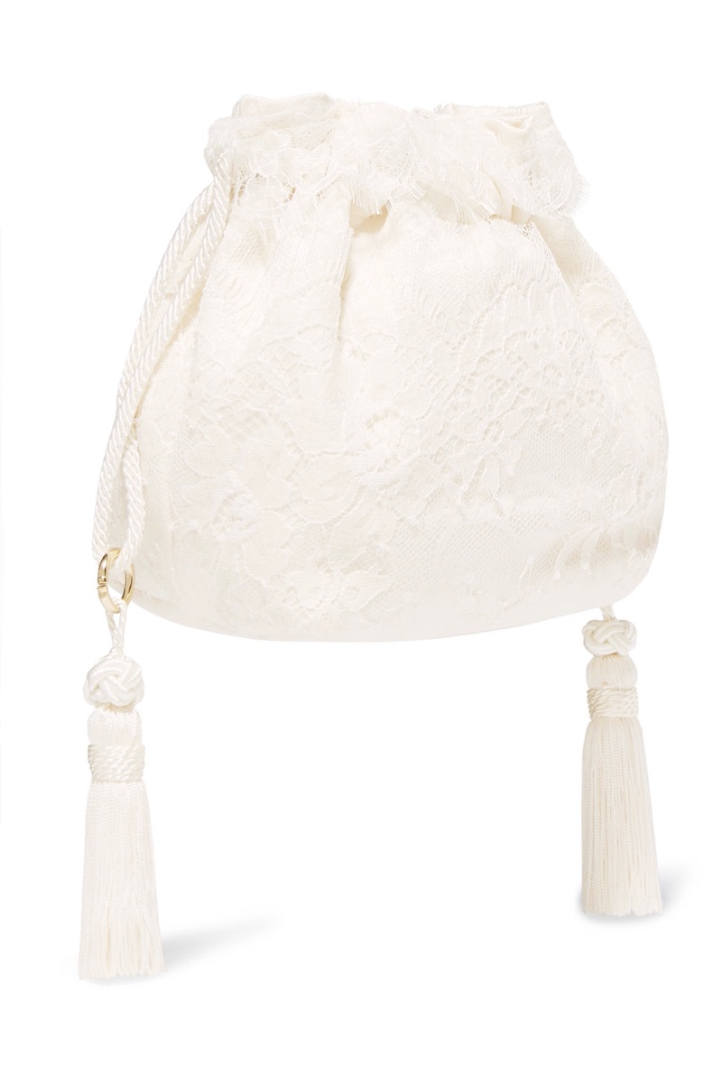 Etro Tasseled Lace Silk-Jacquard Bucket Bag $860