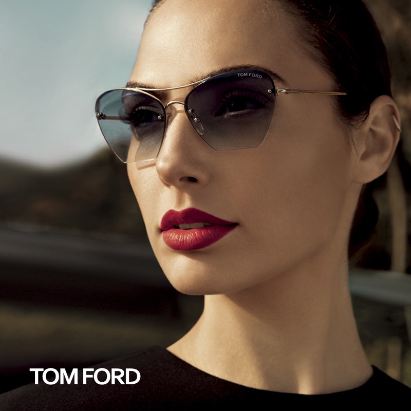 Getting her closeup, Gal Gadot models Tom Ford sunglasses