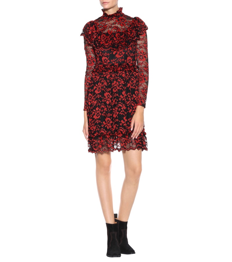 Ganni Flynn Ruffled Lace Dress $280