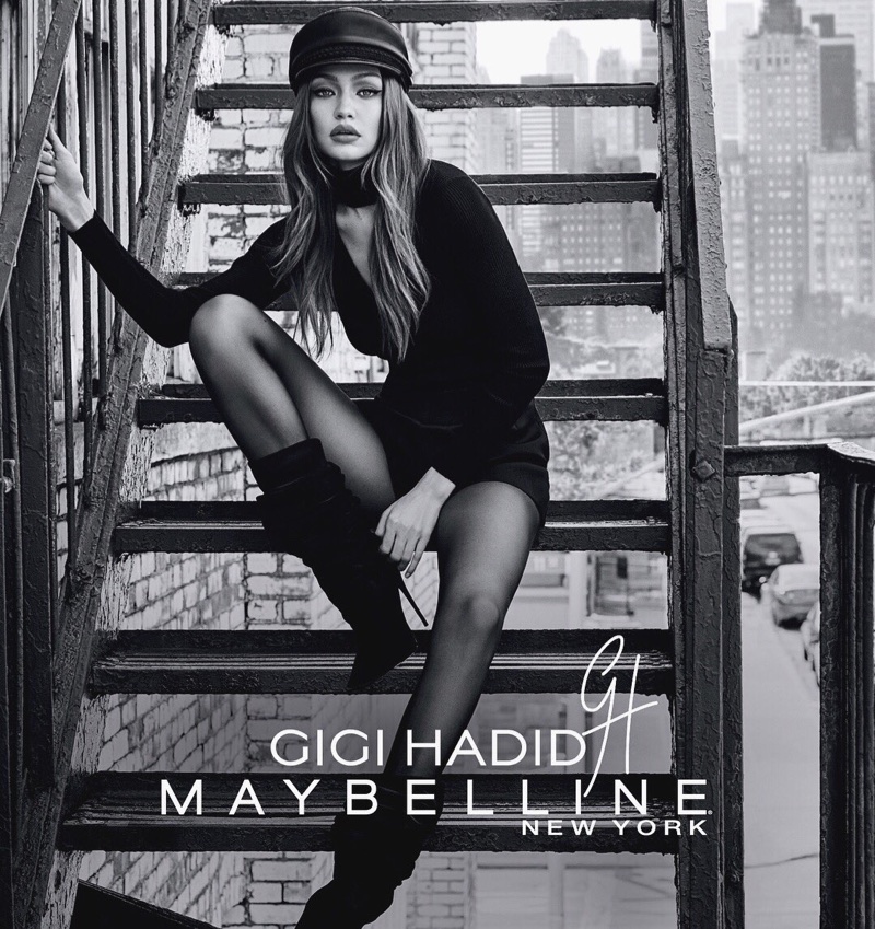 Gigi Hadid for GigixMaybelline East Coast Glam makeup look