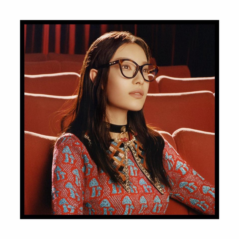 Chinese actress Ni Ni appears in Gucci Eyewear's fall-winter 2017 campaign