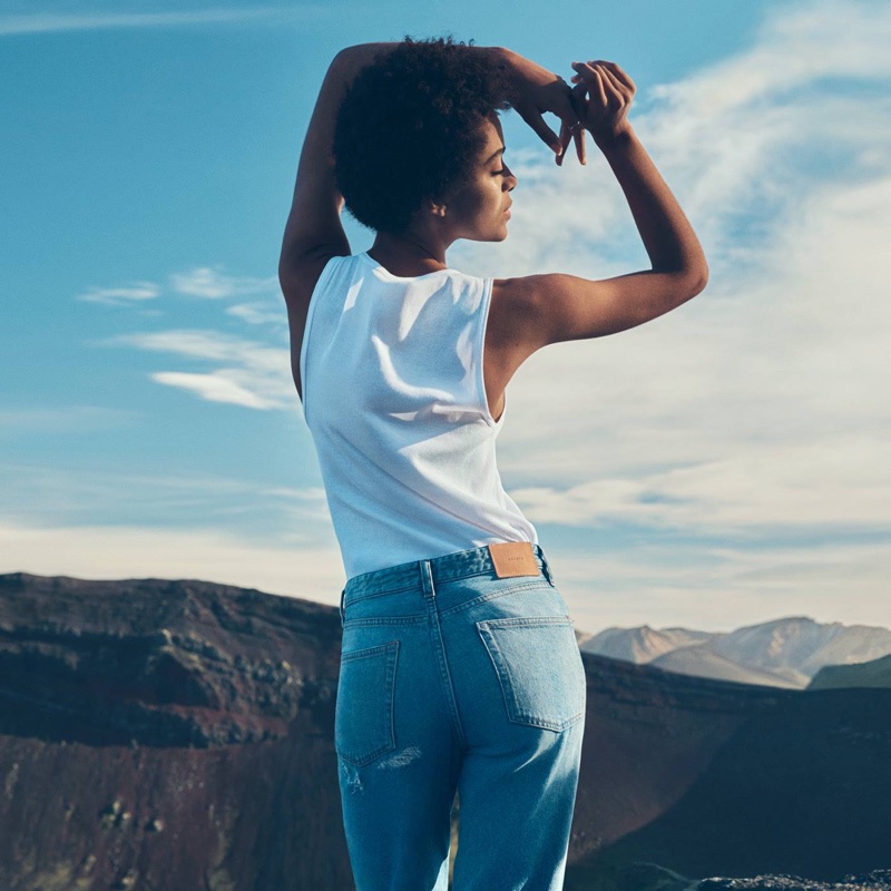 H&M Cotton Tank Top and Vintage Straight Jeans