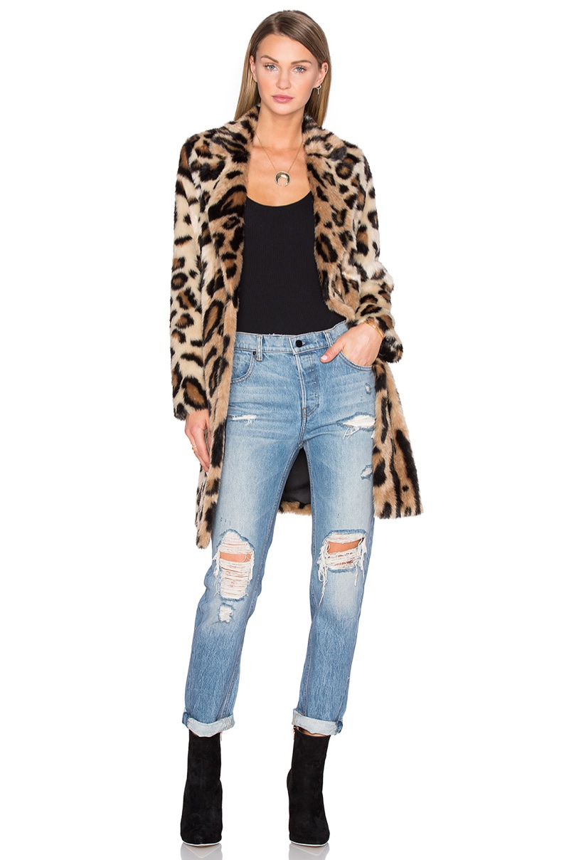 House of Harlow 1960 x REVOLVE Genn Faux Fur Leopard Print Coat $328