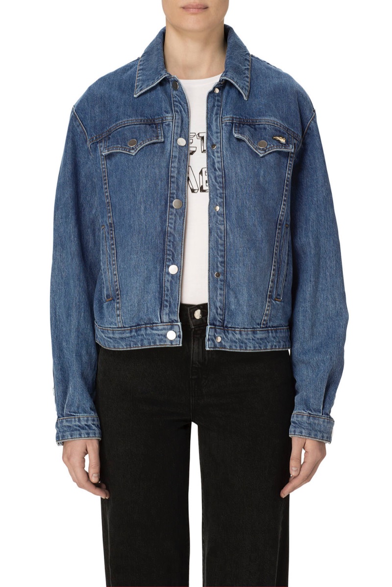 J Brand x Bella Freud Debbie Snap Front Jacket Electrify $398