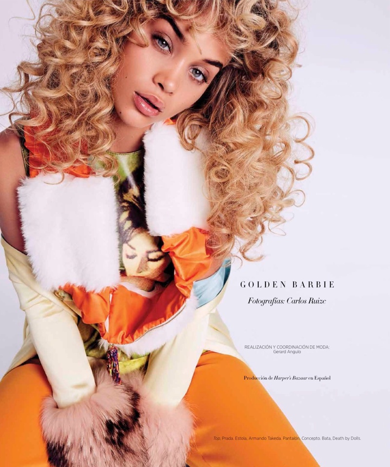 Jasmine Sanders Models Vibrant Styles for Harper's Bazaar Mexico