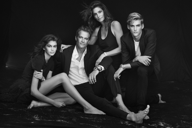 Kaia Gerber, Rande Gerber, Cindy Crawford and Presley Gerber star in OMEGA Watches campaign. Photo: OMEGA