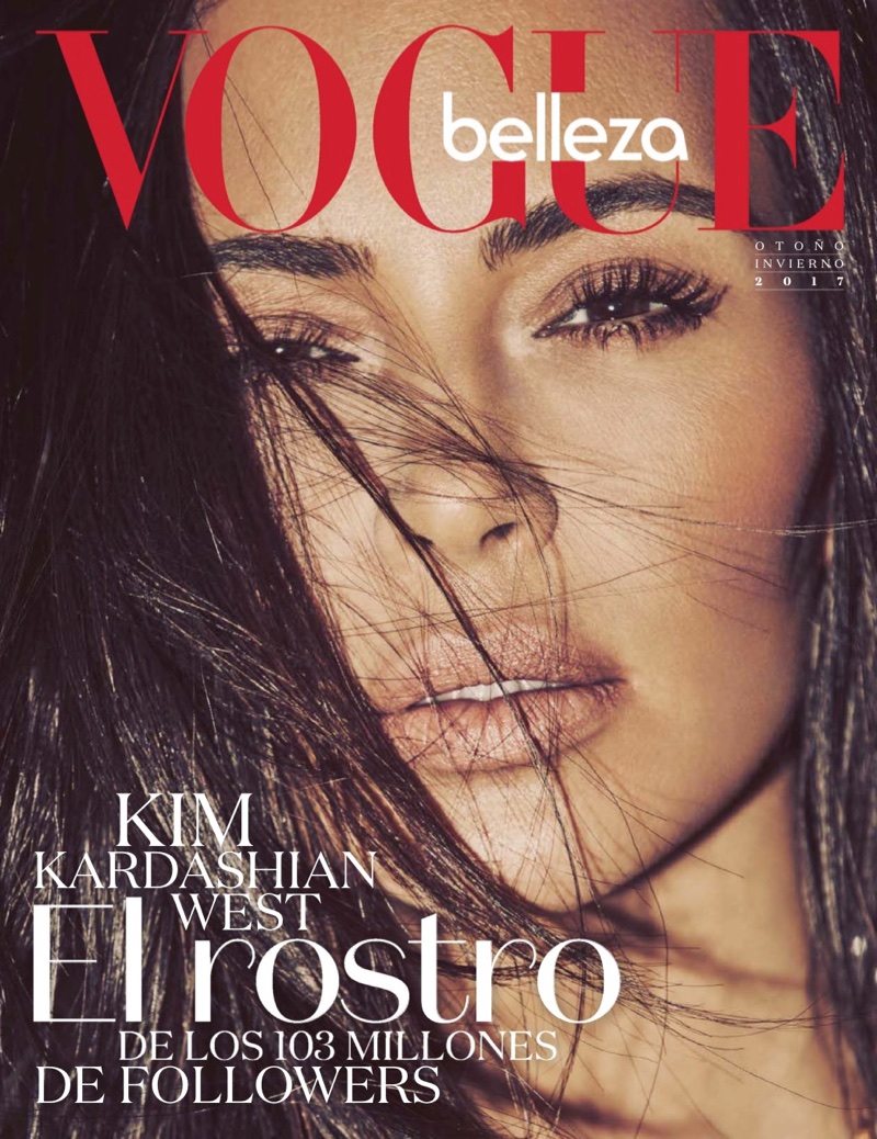 Kim Kardashian poses in Vogue Mexico beauty supplement