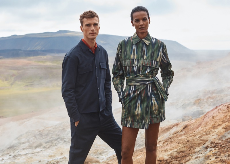 Liya Kebede and Clement Chabernaud star in Mango Committed's fall-winter 2017 campaign