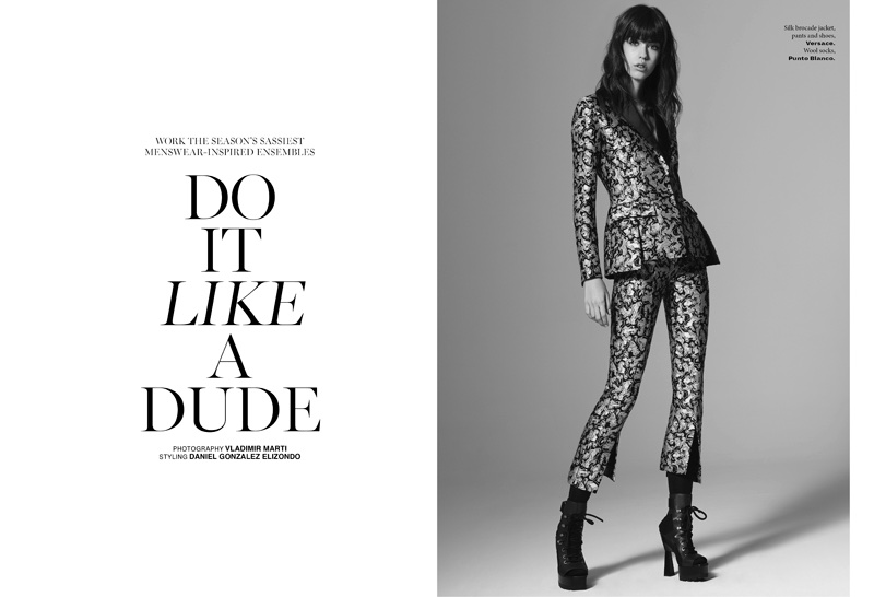 Mayka Merino Poses in Menswear Inspired Looks for  L’Officiel Singapore