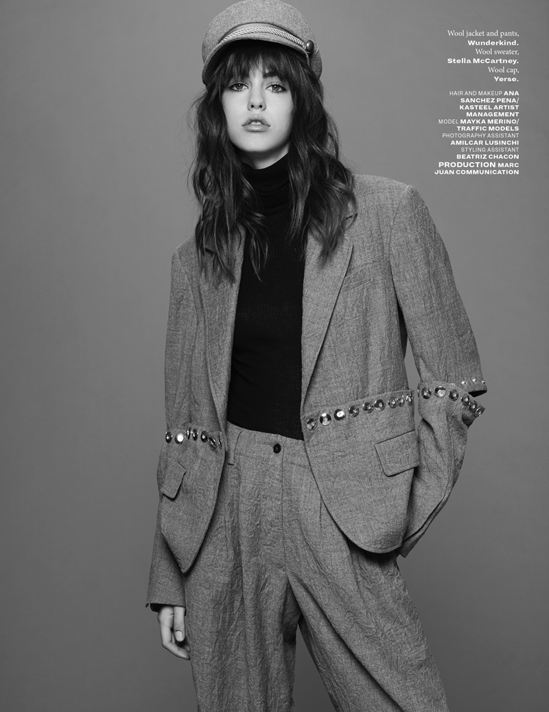 Mayka Merino Poses in Menswear Inspired Looks for  L’Officiel Singapore