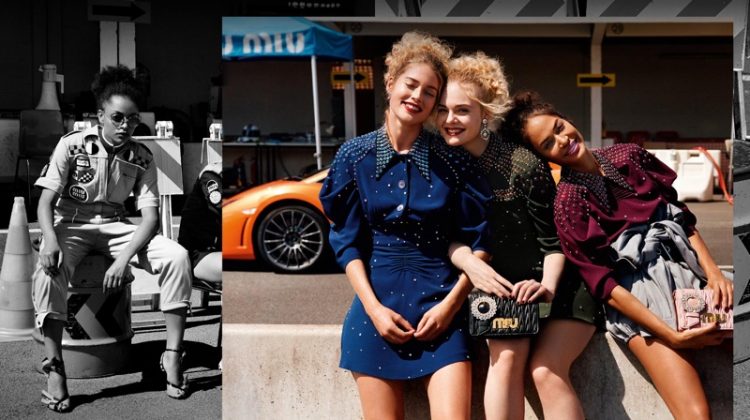 Doutzen Kroes, Elle Fanning Head to the Race Track for Miu Miu’s Resort 2018 Campaign