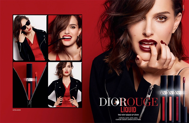 Natalie Portman smolders in Dior Rouge Liquid advertising campaign