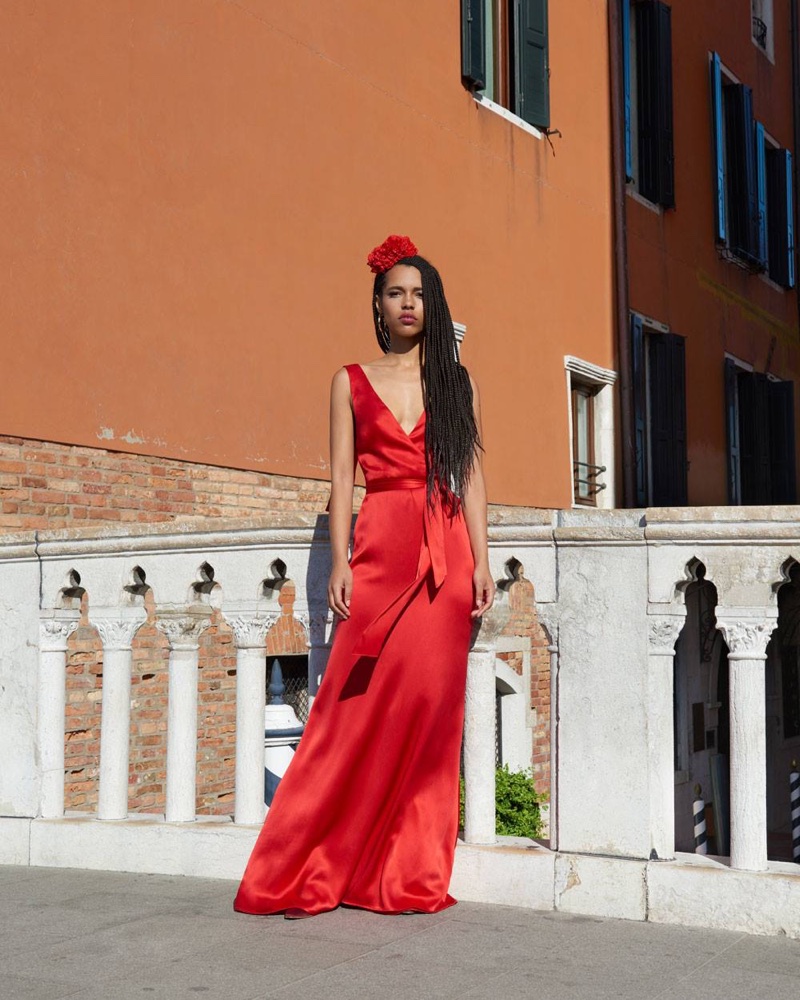Reformation Ferrara Dress in Cherry $388