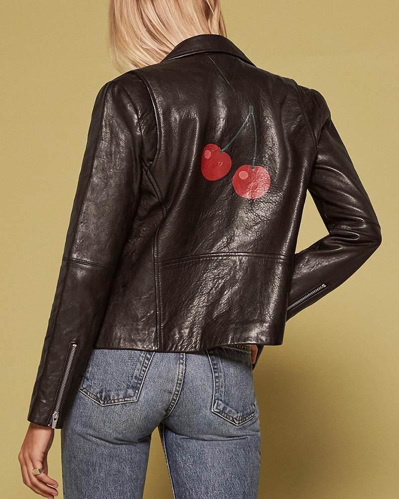 Reformation x VEDA Cherry Leather Jacket $548