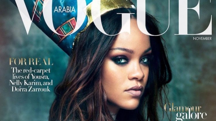 Singer Rihanna wears Gucci on Vogue Arabia November 2017 Cover