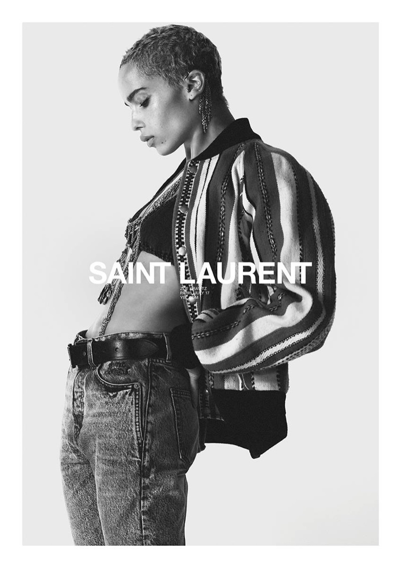 Actress Zoe Kravitz fronts Saint Laurent's spring 2018 campaign