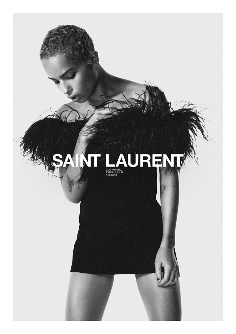 David Sims photographs Zoe Kravitz for Saint Laurent's spring 2018 campaign