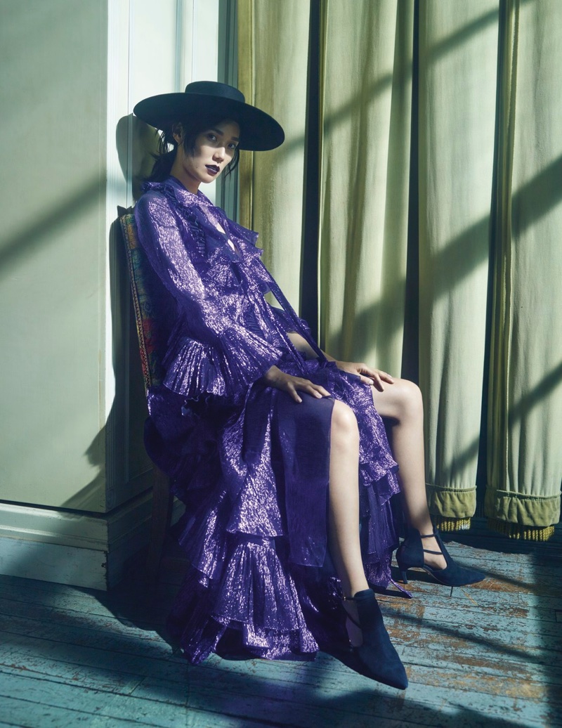 Tao Okamoto Poses in Romantic Dresses for Violet Book Japan