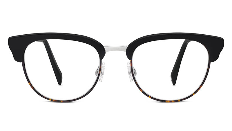 Warby Parker Webster Large Glasses in Jet Black Matte with Burnt Amber Tortoise $195