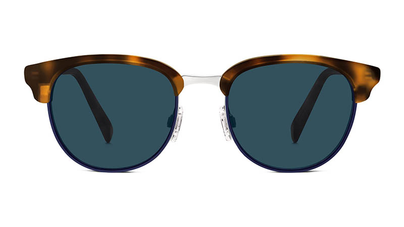 Warby Parker Webster Sunglasses in Oak Barrel with Navy $195