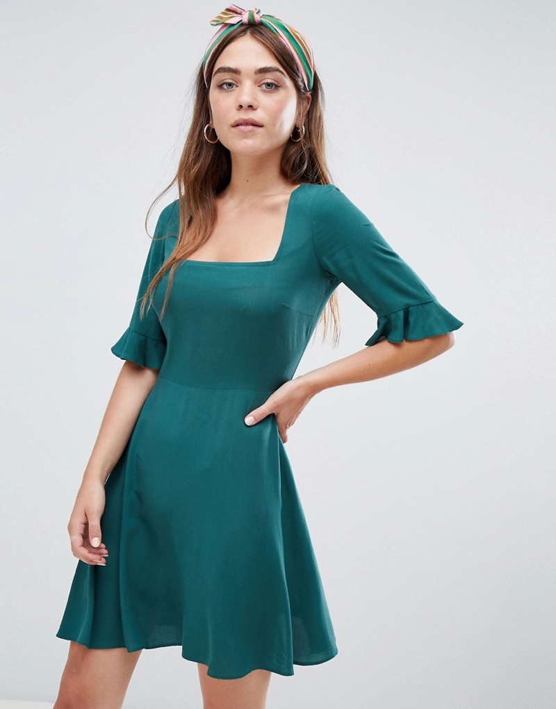 ASOS Design Square Neck Mini Skater Dress $32 (previously $40)