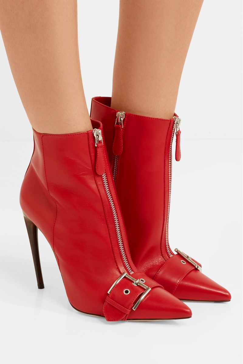 Alexander McQueen Buckled Leather Ankle Boots $756 (previously $1,260)