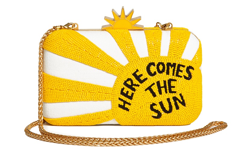 Alice + Olivia x The Beatles Here Comes the Sun Clutch $495