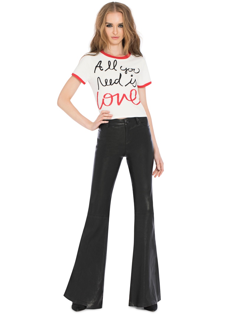 Alice + Olivia x The Beatles Rylyn Embroidered Tee $195