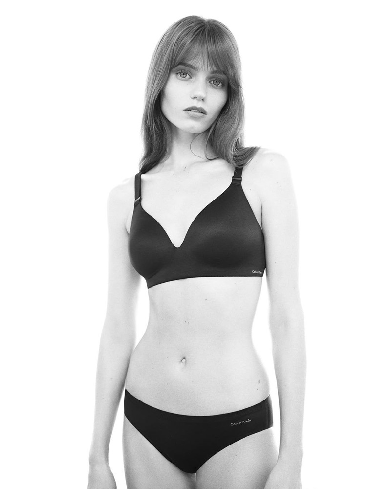 Calvin Klein Underwear features lightly lined wire free lounge bra and matching panty for fall 2017 campaign